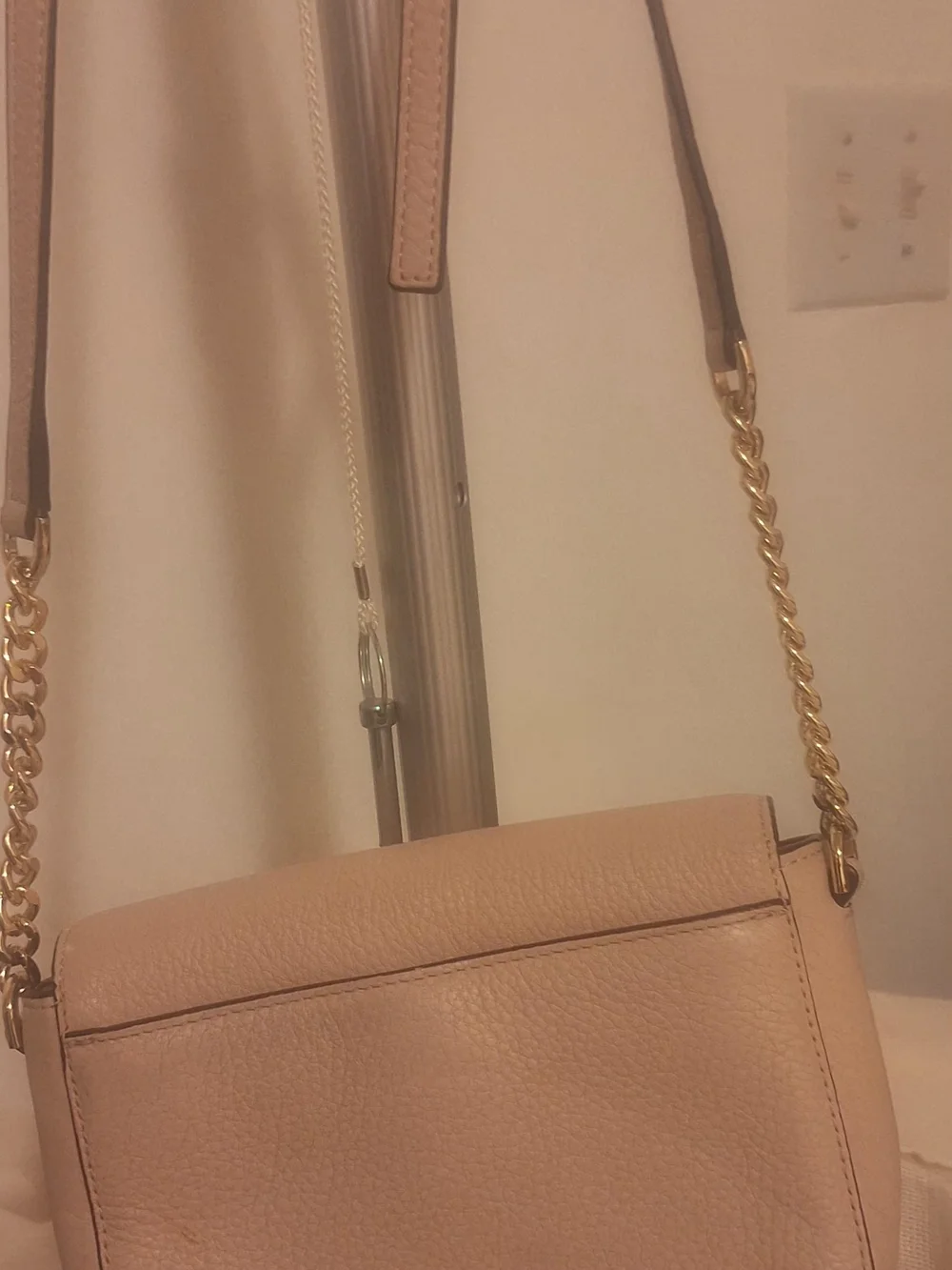 Michael Kors Pebbled Leather Crossbody Bag in Blush (7x7 By 2)